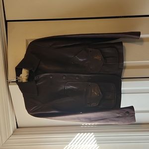 Ralph Lauren Green label Petite small leather jacket dark brown